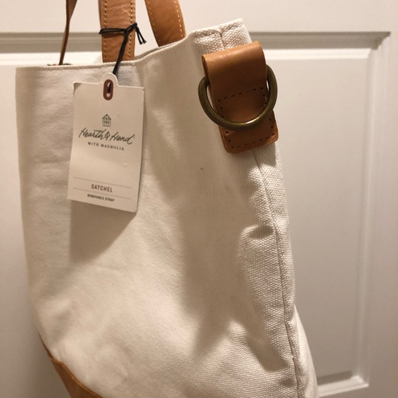 Hearth Hand Magnolia White Leather Satchel Bag - Picture 5 of 5